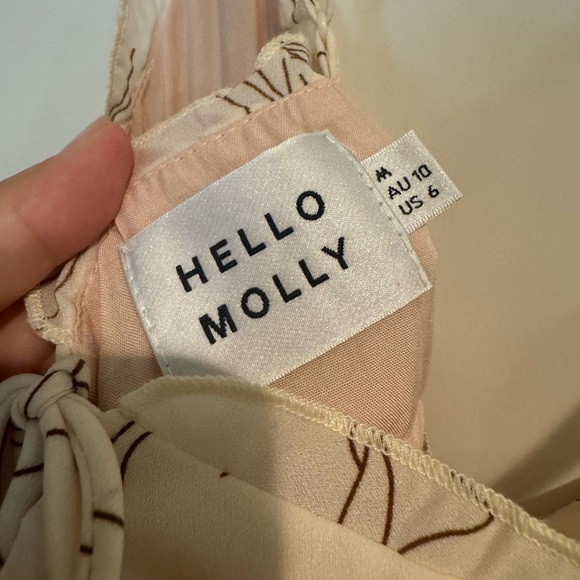 Hello Molly LONG DISTANCE MIDI DRESS BEIGE - size M - Picture 5 of 6